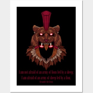 The Army Led by a Lion. Alexander the Great's Quote Posters and Art